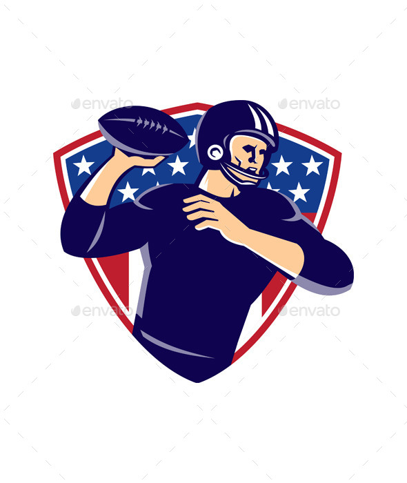 GraphicRiver American Quarterback Football Player Shield 9928864 GraphicRiver American Quarterback Football Player Shield 9928864