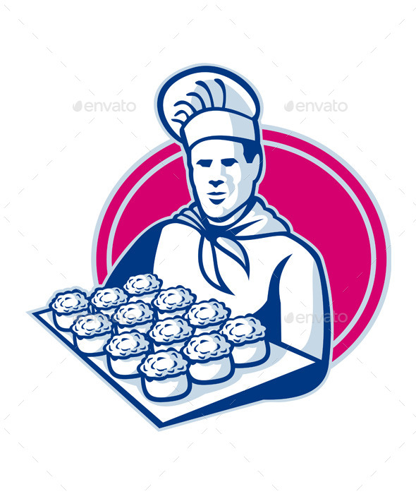 GraphicRiver Retro Baker Serving Tray of Pies 9929079 GraphicRiver Retro Baker Serving Tray of Pies 9929079