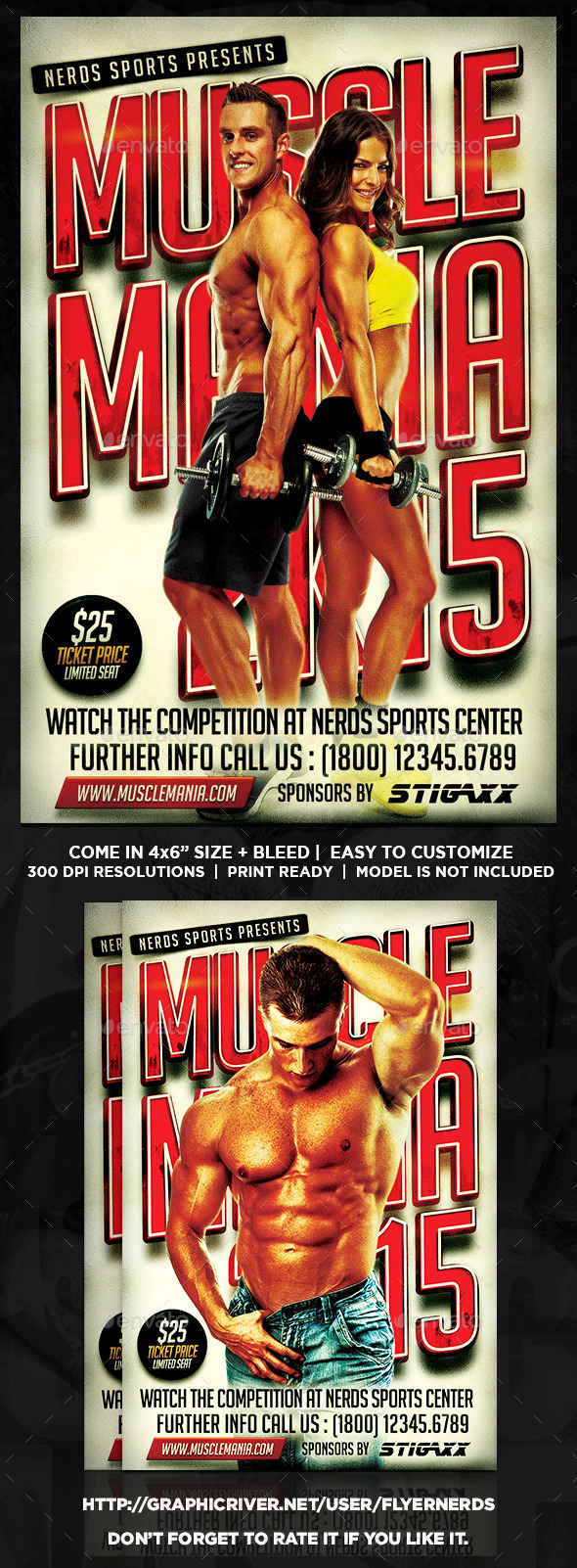 Muscle Mania 2K15 Sports Flyer (Sports)