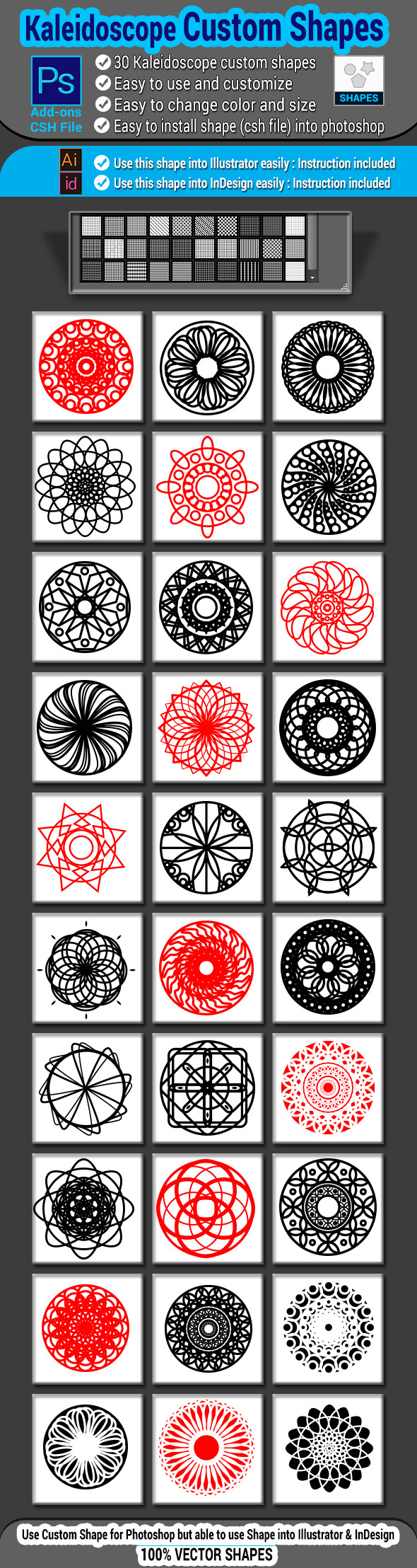 GraphicRiver Kaleidoscope Custom Shapes 9929739 GraphicRiver Kaleidoscope Custom Shapes 9929739