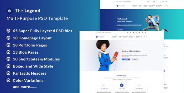 The Legend Multi-Purpose PSD Template The Legend Multi-Purpose PSD Template