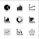 Diagram Icons Set with Reflection