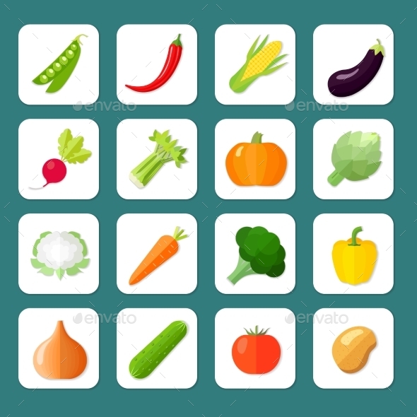 Vegetables Icon Flat (Food)