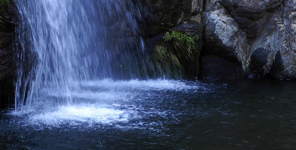 Waterfall and Rocks Waterfall and Rocks
