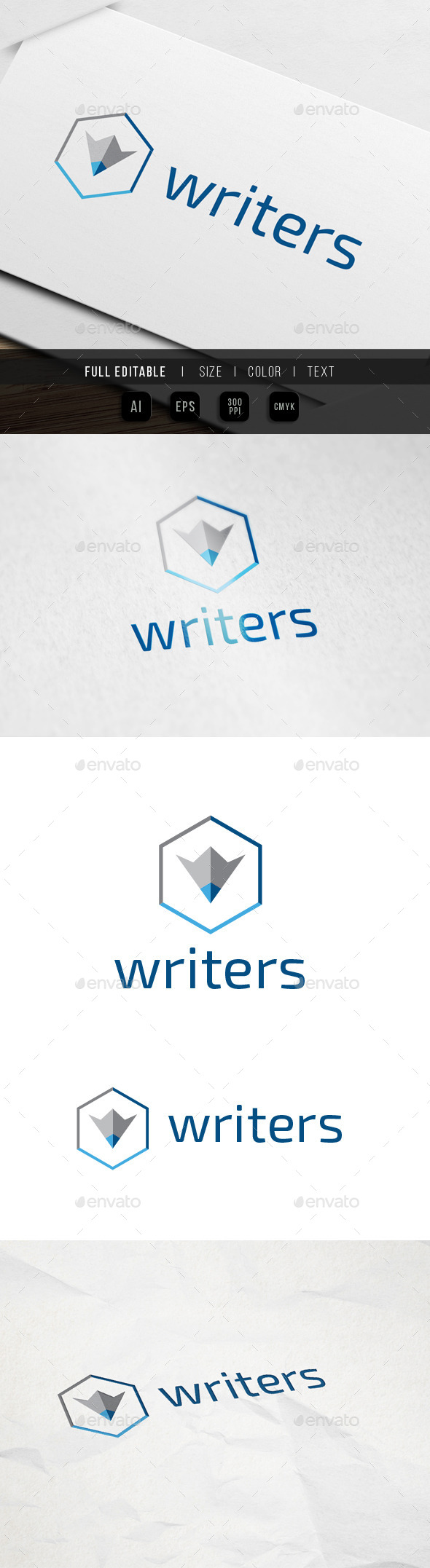 GraphicRiver Hexa Content Writer Logo 9931499 GraphicRiver Hexa Content Writer Logo 9931499