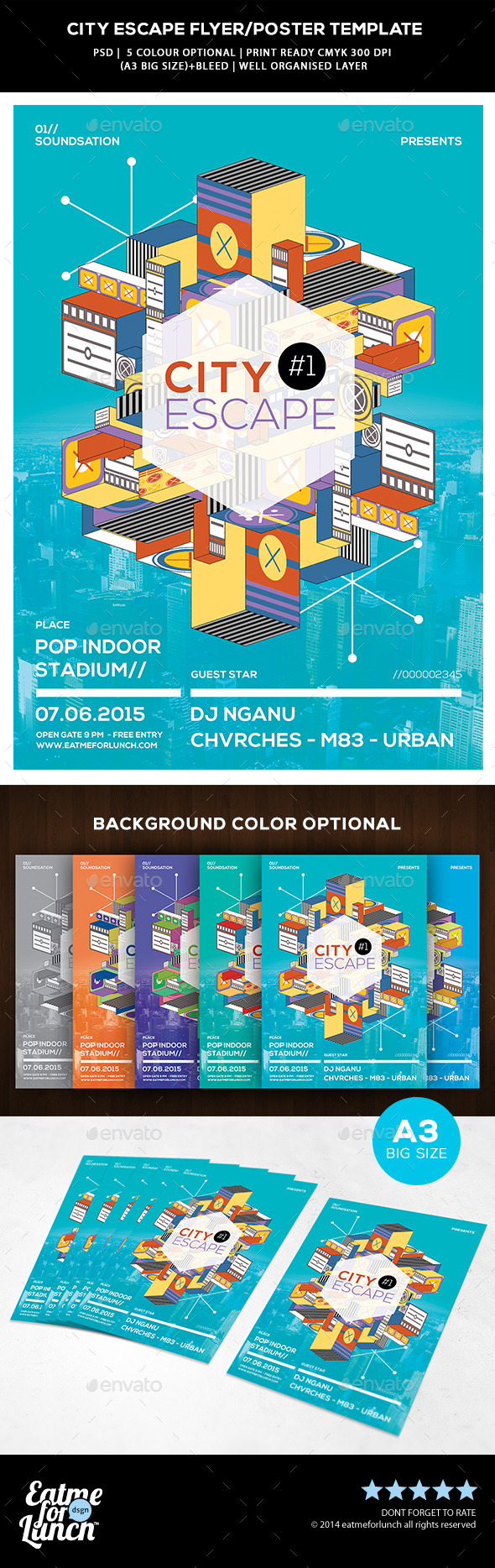 GraphicRiver Abstract Flyer Poster Templates City Escape 9935267 GraphicRiver Abstract Flyer Poster Templates City Escape 9935267