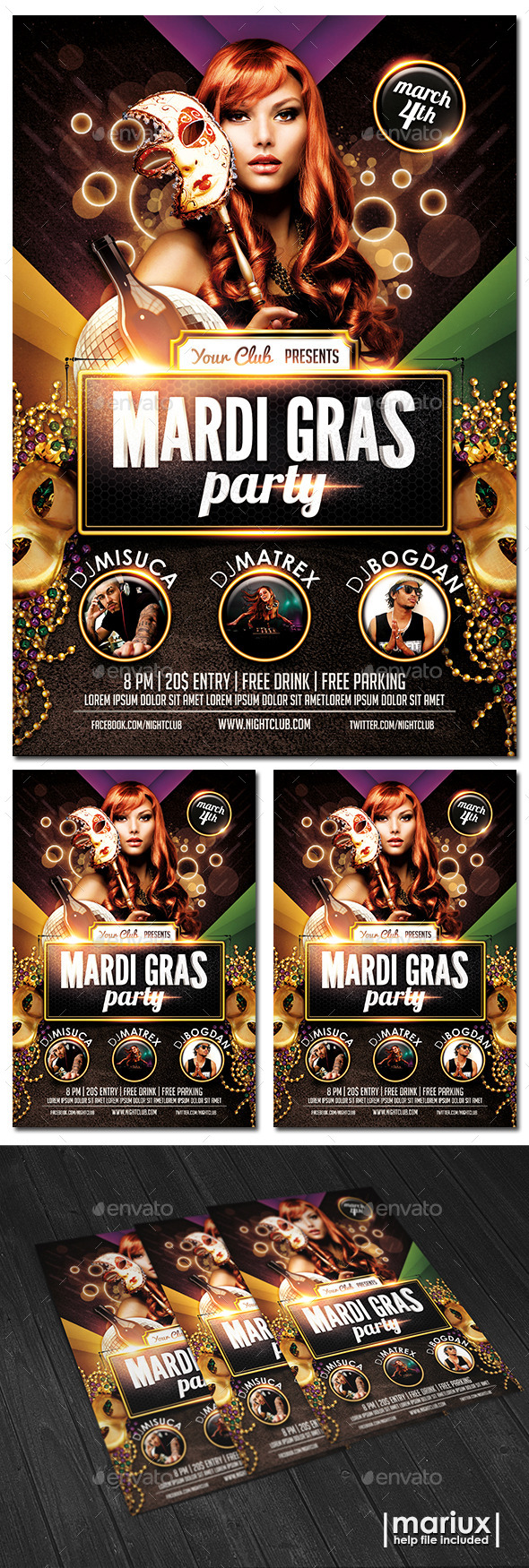 GraphicRiver Mardi Gras Party Flyer 9935776 GraphicRiver Mardi Gras Party Flyer 9935776