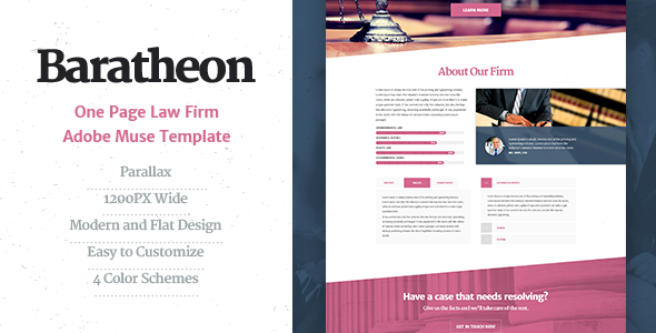 Baratheon - One Page Law Firm MUSE Template