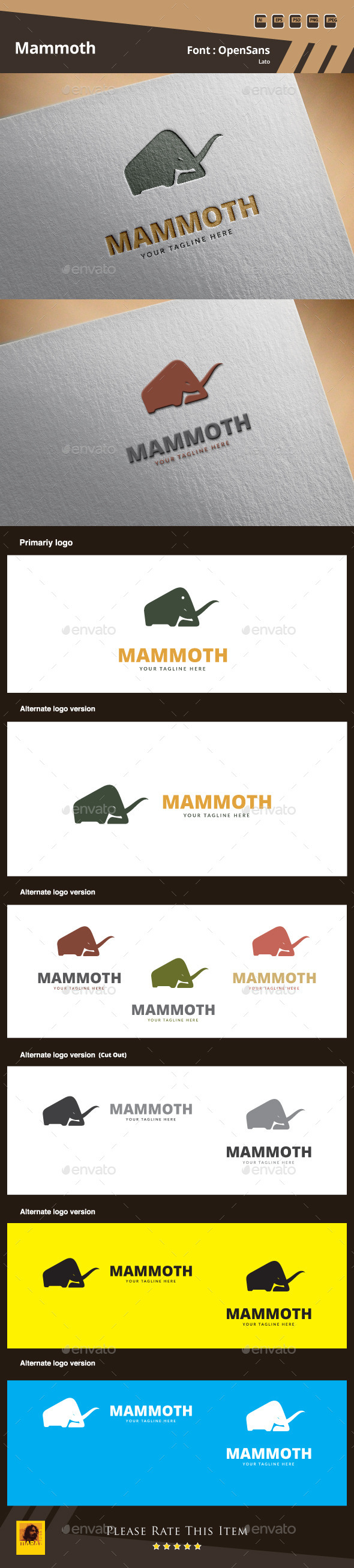 GraphicRiver Mammoth Logo Template 9936270 GraphicRiver Mammoth Logo Template 9936270