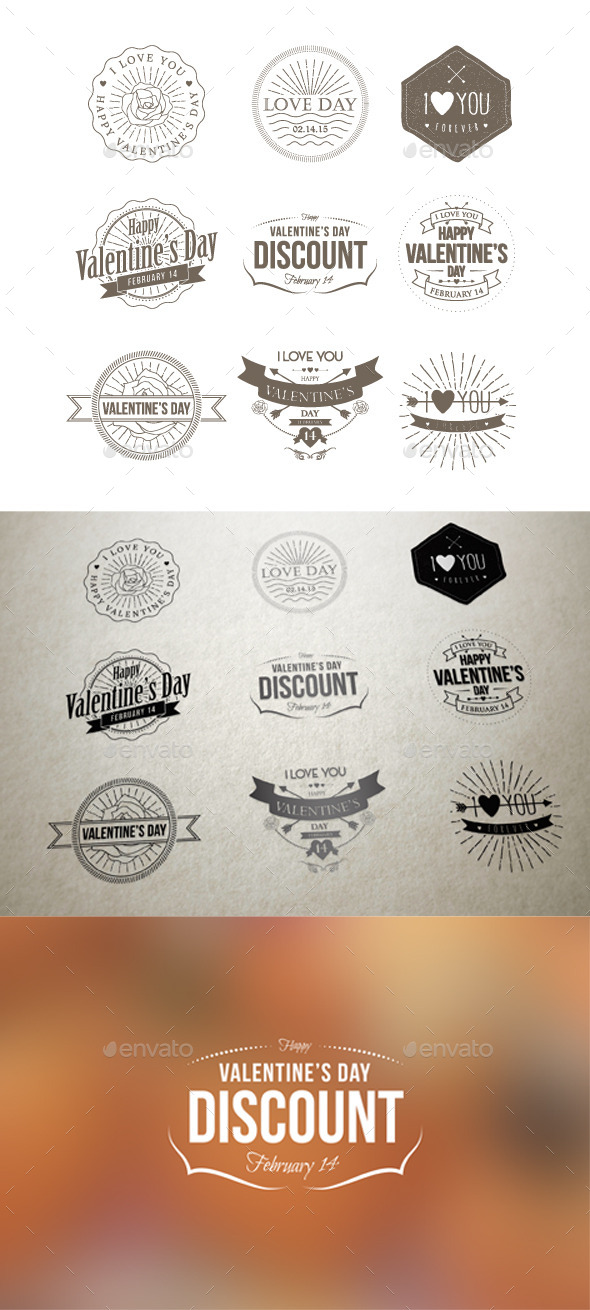GraphicRiver Badges Valentine Vintage 9936762 GraphicRiver Badges Valentine Vintage 9936762
