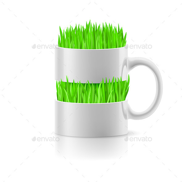 GraphicRiver Mug with Grass 9937090 GraphicRiver Mug with Grass 9937090