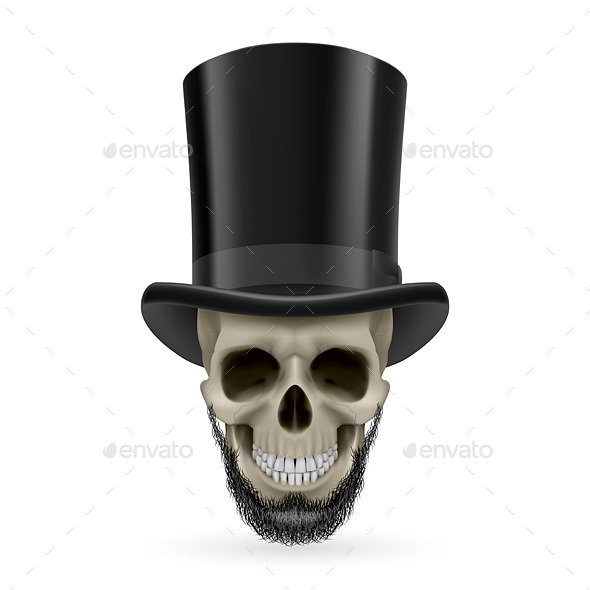 GraphicRiver Human Skull with Beard and Hat On 9937093 GraphicRiver Human Skull with Beard and Hat On 9937093