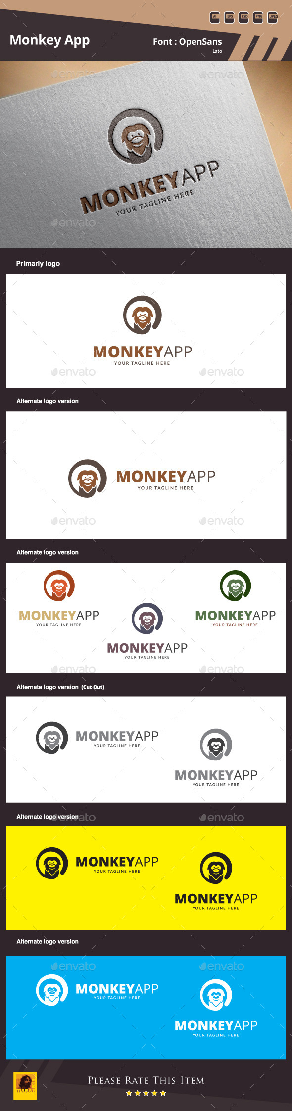 GraphicRiver Monkey App Logo Template 9938062 GraphicRiver Monkey App Logo Template 9938062