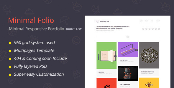 minimal folio-responsive portfolio joomla template 