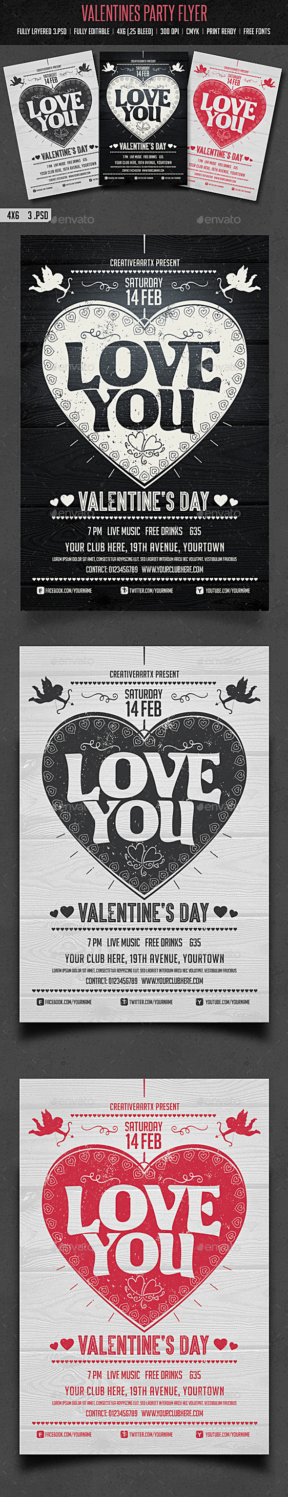 GraphicRiver Valentines Party Flyer 9937110 GraphicRiver Valentines Party Flyer 9937110