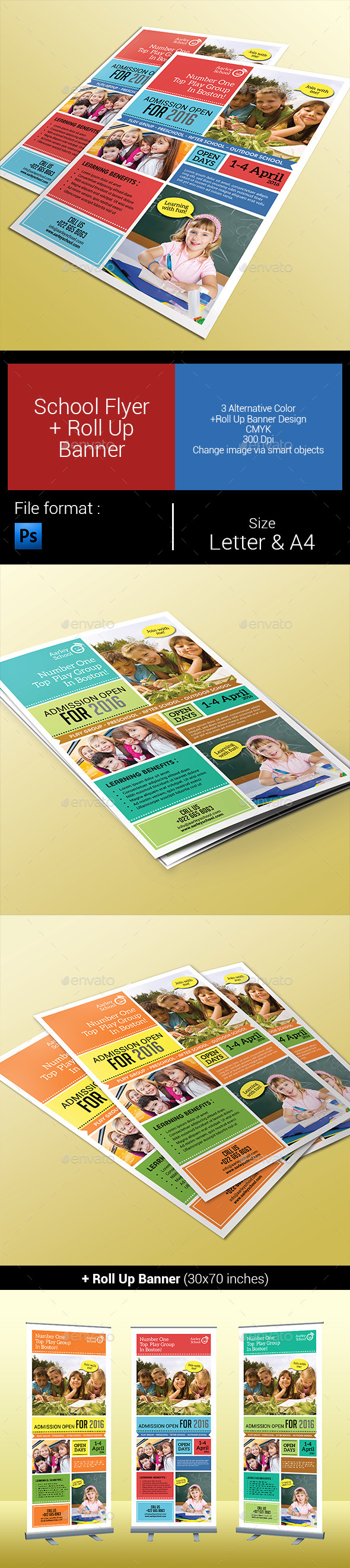 GraphicRiver School Flyer & Roll Up Banner 9939123 GraphicRiver School Flyer & Roll Up Banner 9939123