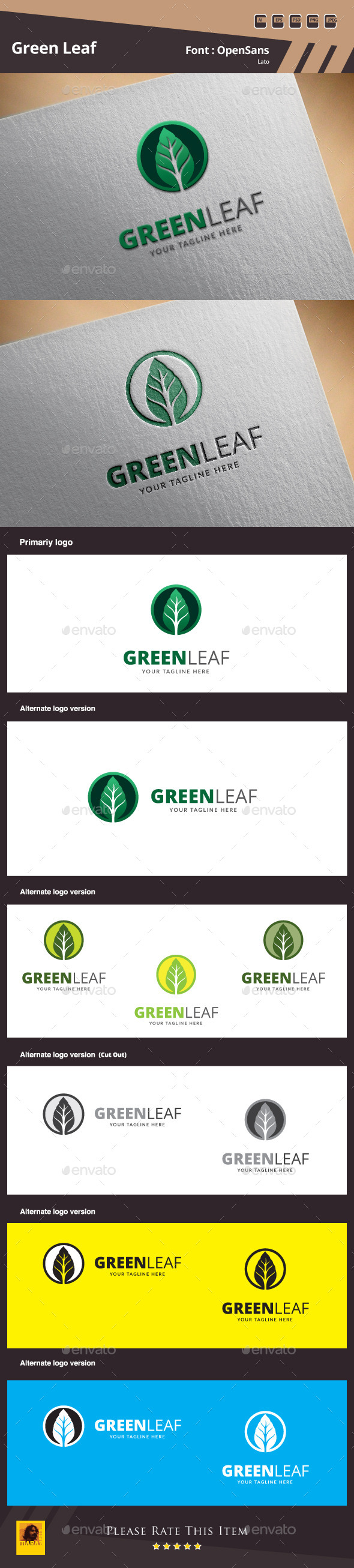 GraphicRiver Green Leaf Logo Template 9939268 GraphicRiver Green Leaf Logo Template 9939268