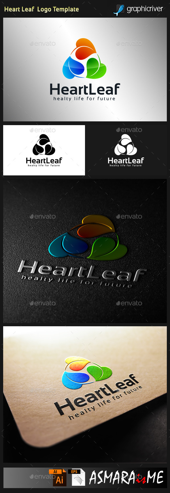 GraphicRiver Heart Leaf Logo 9939377 GraphicRiver Heart Leaf Logo 9939377