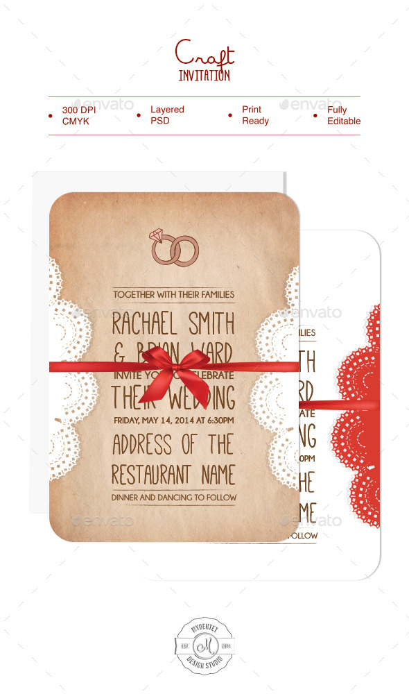 GraphicRiver Craft Invitation 9939465 GraphicRiver Craft Invitation 9939465