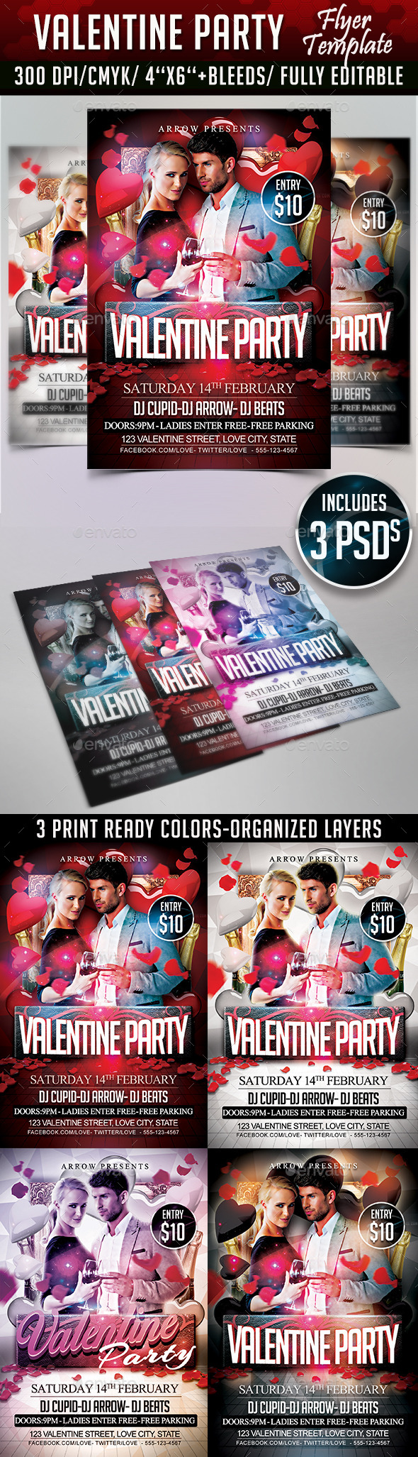 Valentine Party Flyer Template