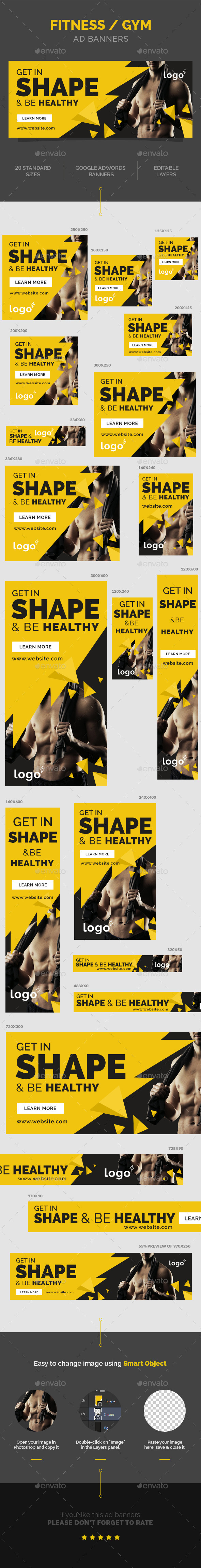 GraphicRiver Fitness Gym Ad Banners 9943121 GraphicRiver Fitness Gym Ad Banners 9943121