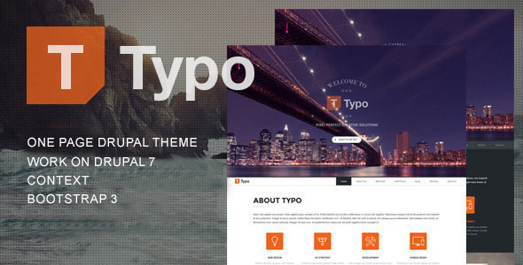 ThemeForest Typo One Page Drupal Theme 9944554