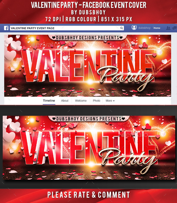 Valentine Party Facebook Cover Valentine Party Facebook Cover