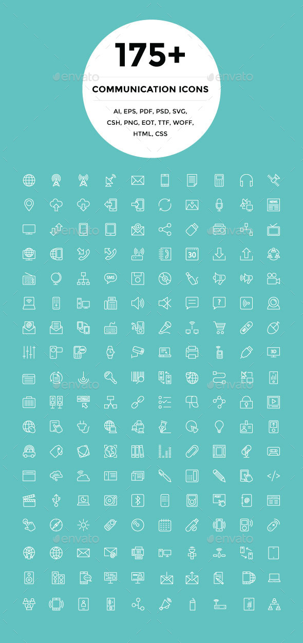 GraphicRiver 175& Communication Icons 9945615 GraphicRiver 175& Communication Icons 9945615