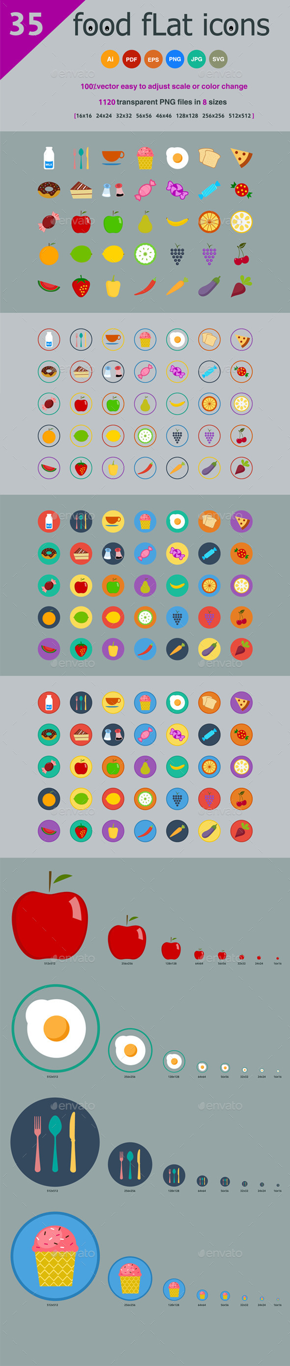GraphicRiver food flat icons 9945784 GraphicRiver food flat icons 9945784