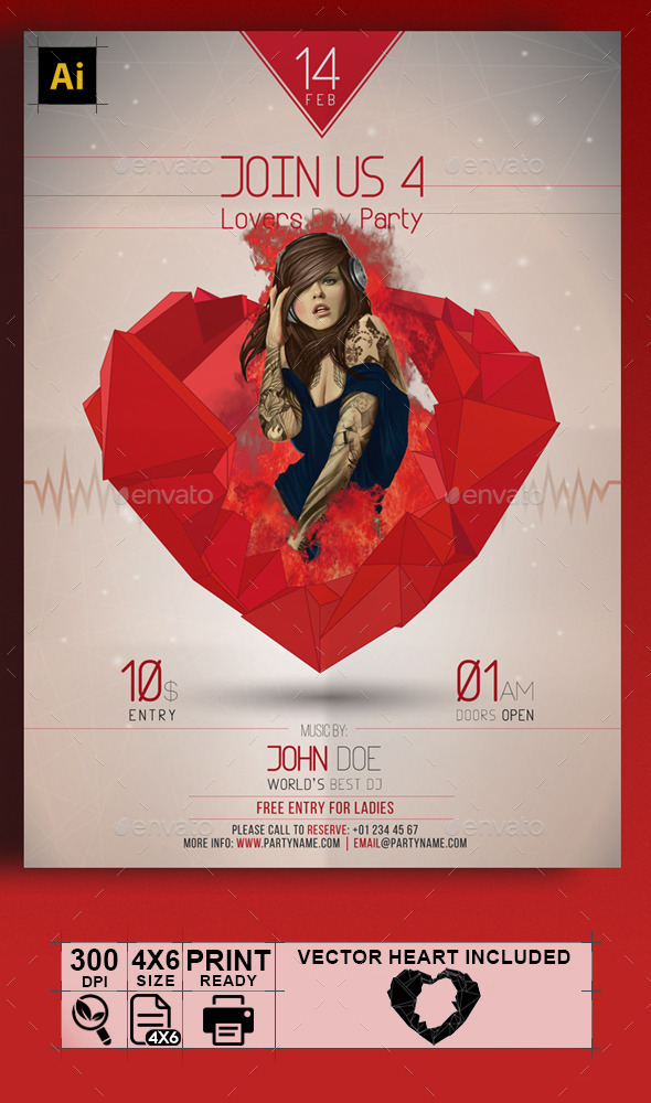 GraphicRiver Valentine Heart Flyer 9946266 GraphicRiver Valentine Heart Flyer 9946266