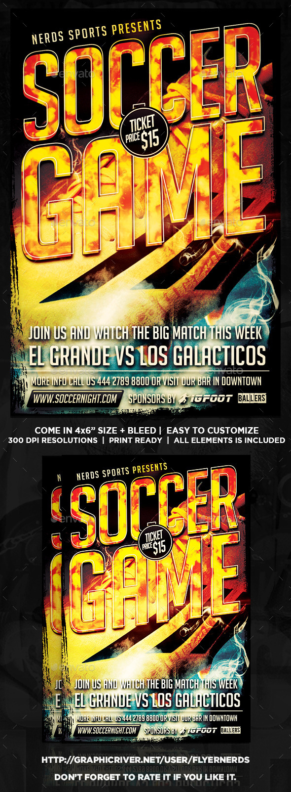 Soccer Game 2K15 Sports Flyer (Sports)