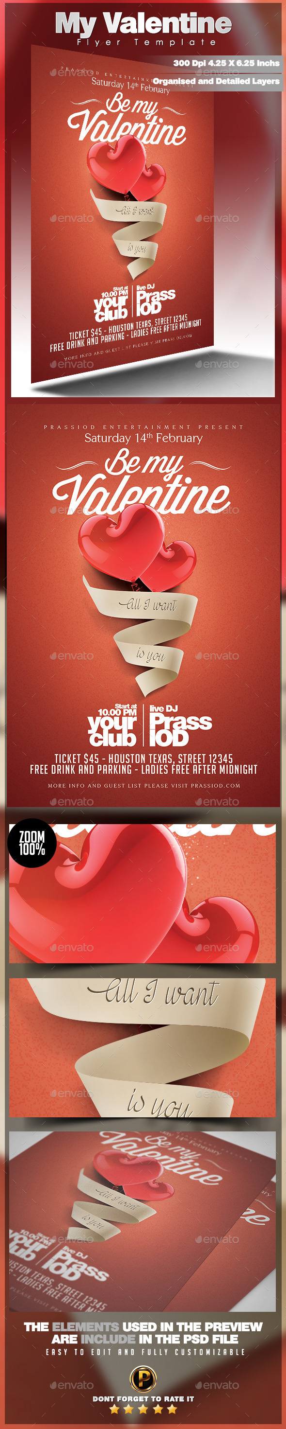 My Valentine Flyer Template (Clubs & Parties)