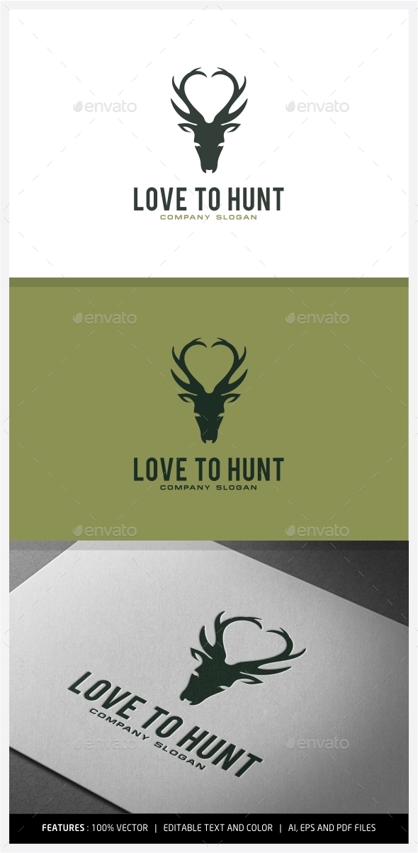 GraphicRiver Love to Hunt logo Designs 9930455 GraphicRiver Love to Hunt logo Designs 9930455