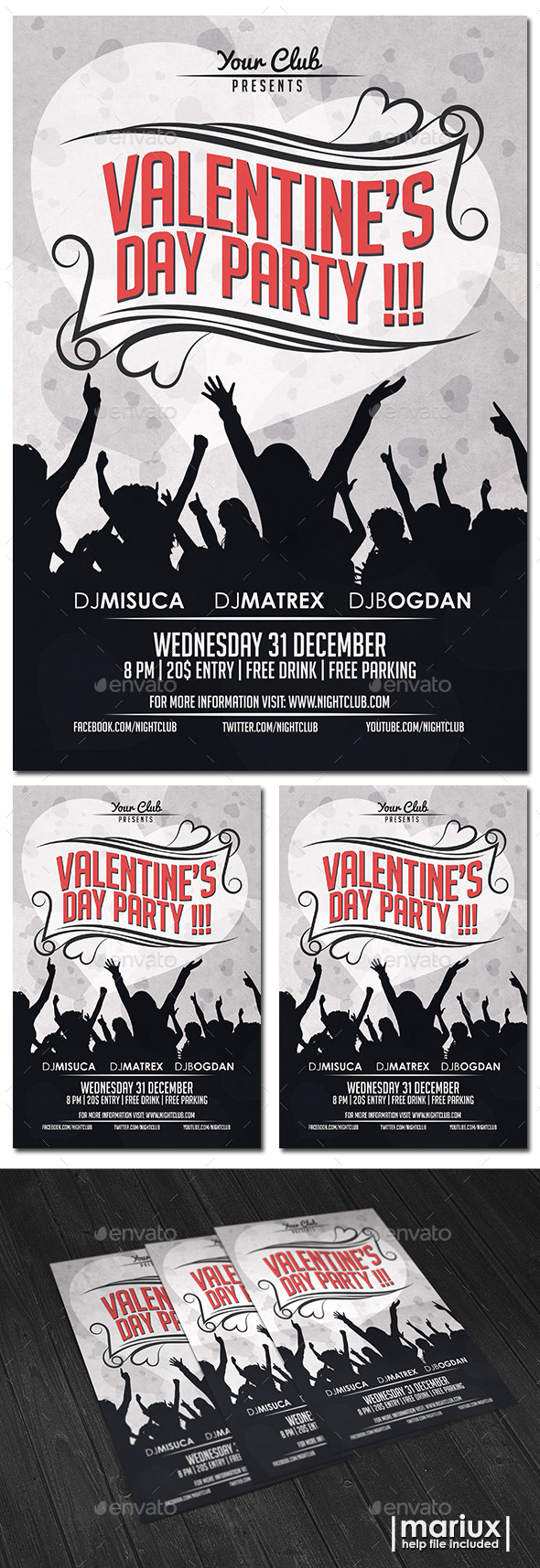 Valentine's Day Party Flyer (Clubs & Parties)