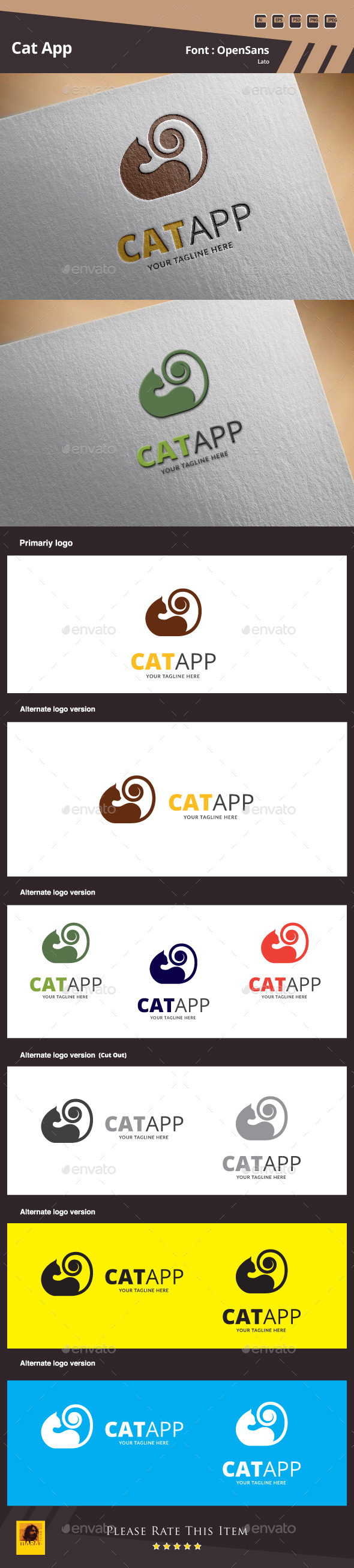 Cat App Logo Template Cat App Logo Template