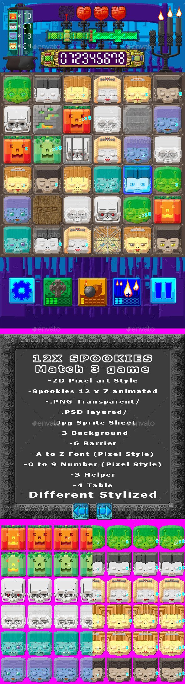 GraphicRiver 12X Spookies Match 3 Game 9951242 GraphicRiver 12X Spookies Match 3 Game 9951242