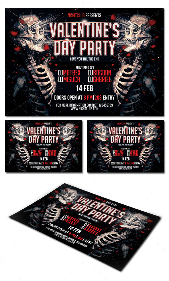 Valentine's Day Party Flyer (Clubs & Parties)