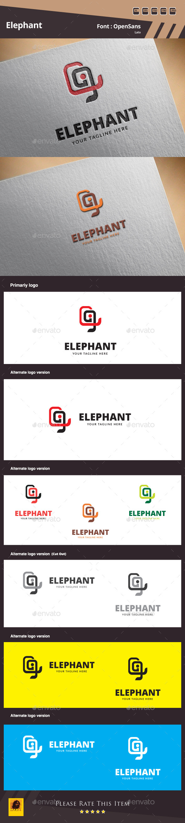 GraphicRiver Elephant Logo Template 9951479 GraphicRiver Elephant Logo Template 9951479