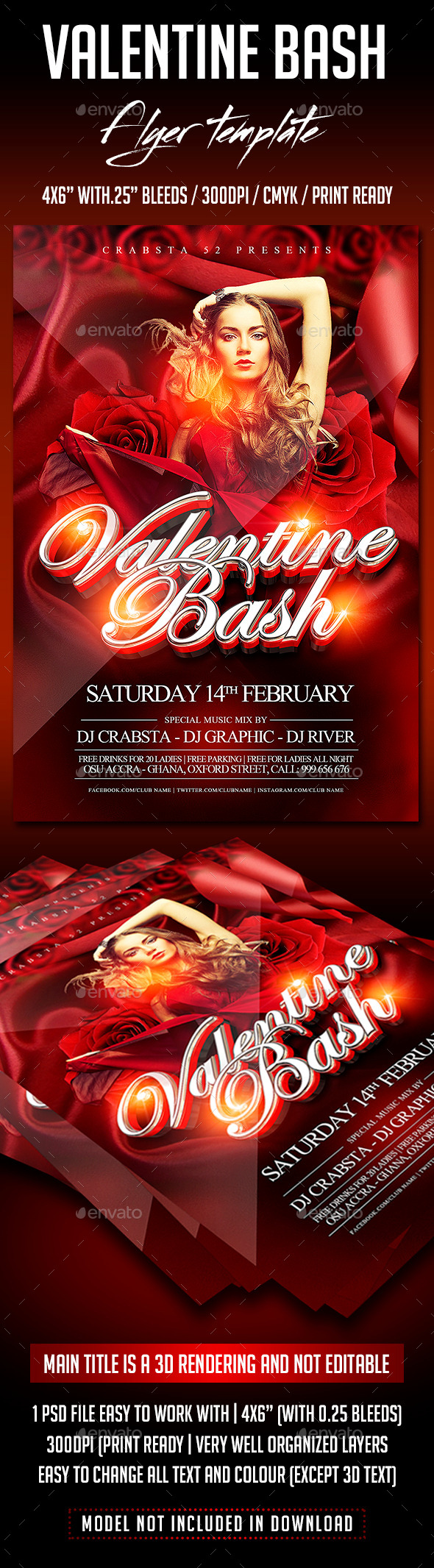 Valentine Bash Flyer Template (Flyers)