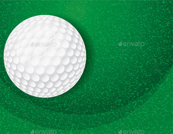 Golf Ball on Textured Green Illustration Golf Ball on Textured Green Illustration
