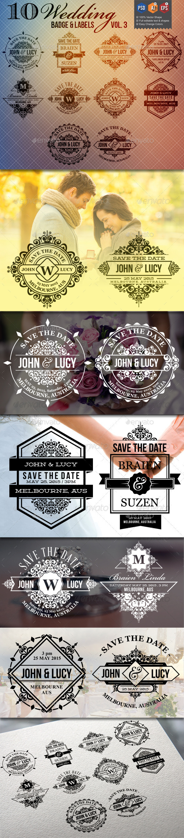 GraphicRiver 10 Wedding Badge Labels v3 9953780 GraphicRiver 10 Wedding Badge Labels v3 9953780