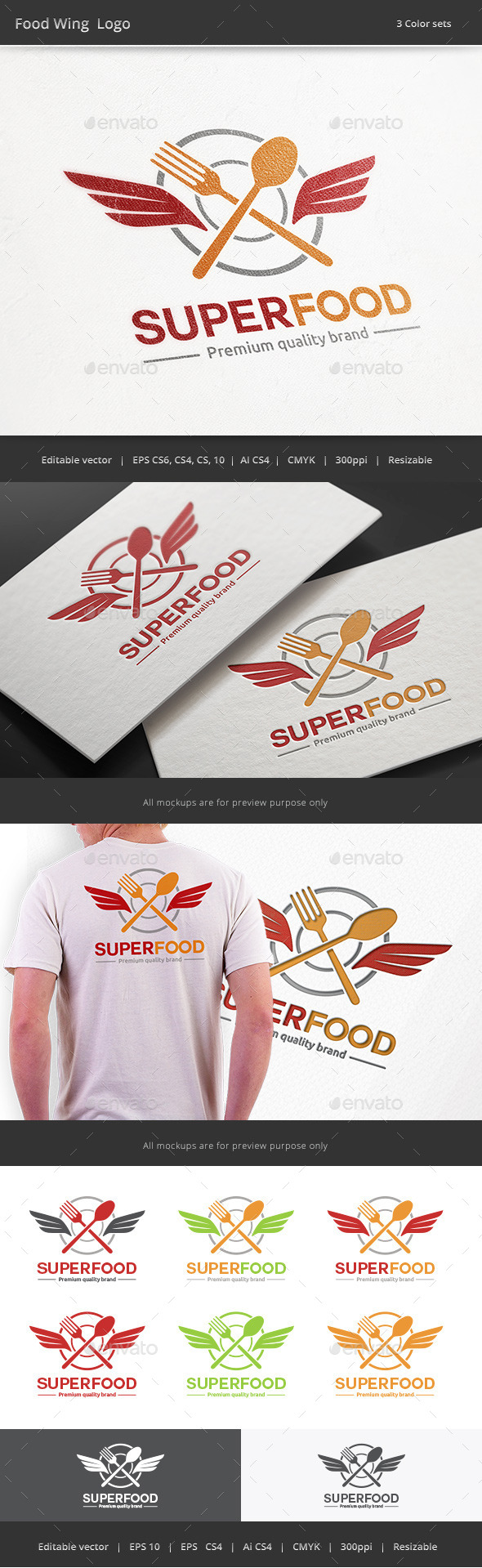 Food Wing Logo Food Wing Logo