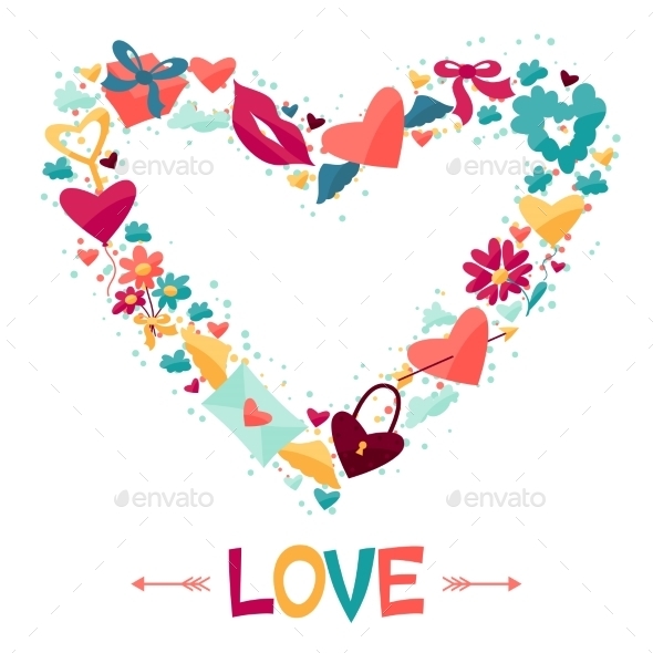 GraphicRiver Background with Valentine s and Wedding Icons 9954798 GraphicRiver Background with Valentine s and Wedding Icons 9954798