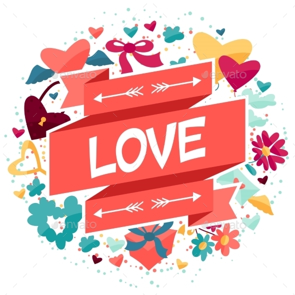 GraphicRiver Background with Valentine s and Wedding Icons 9954799 GraphicRiver Background with Valentine s and Wedding Icons 9954799