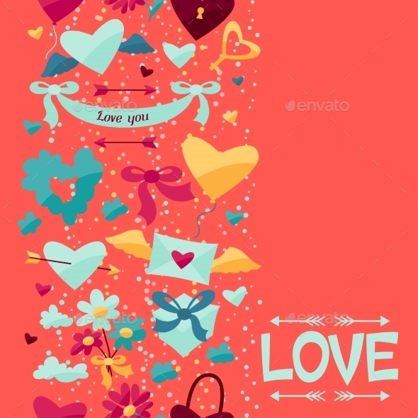 GraphicRiver Pattern with Valentine s and Wedding Icons 9954800 GraphicRiver Pattern with Valentine s and Wedding Icons 9954800