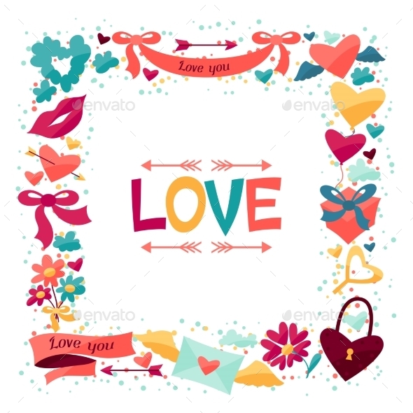 GraphicRiver Background with Valentine s and Wedding Icons 9954801 GraphicRiver Background with Valentine s and Wedding Icons 9954801