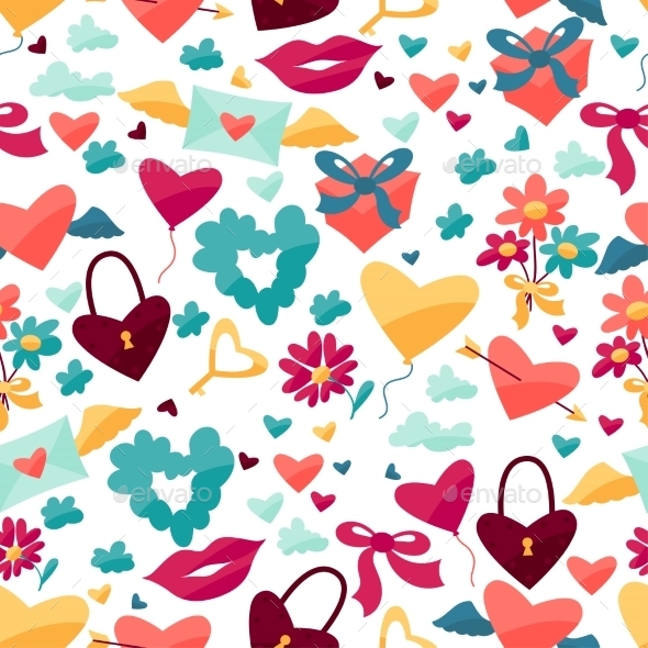 GraphicRiver Pattern with Valentine s and Wedding Icons 9954804 GraphicRiver Pattern with Valentine s and Wedding Icons 9954804