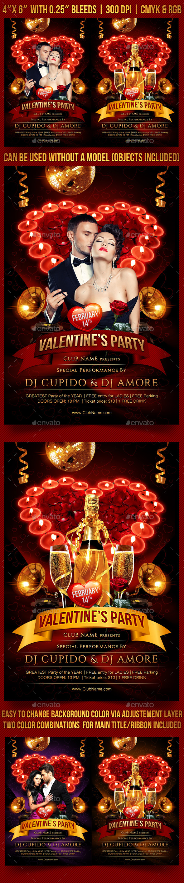 Valentines Day Party Flyer (Clubs & Parties)