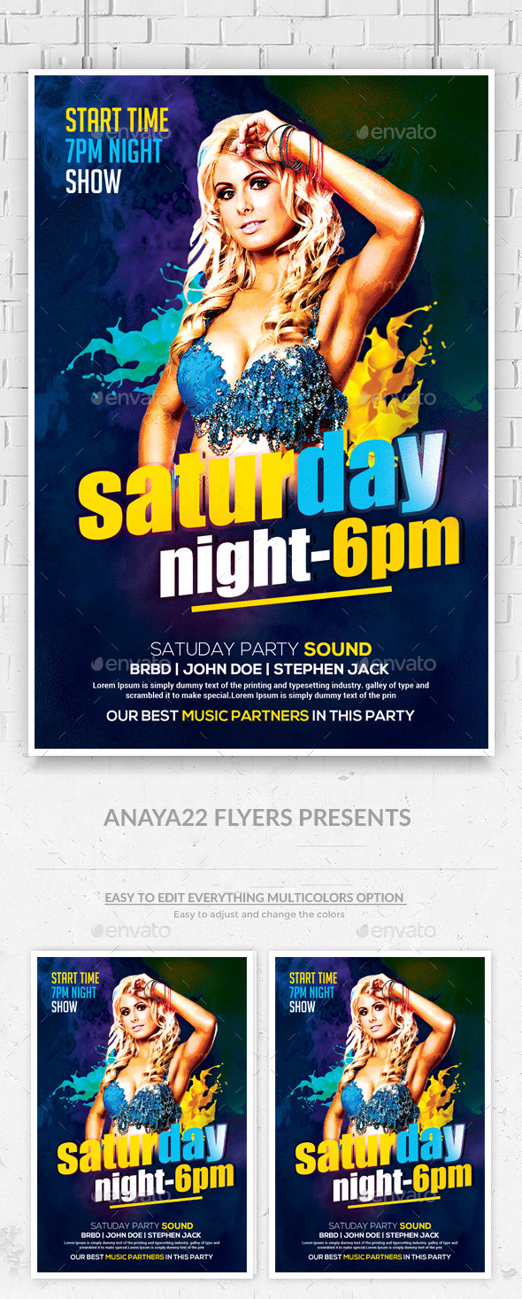 Guest DJ Saturday Night Flyer (Clubs & Parties)