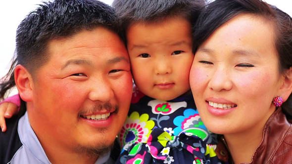 Portrait Of Mongolian Family Portrait Of Mongolian Family